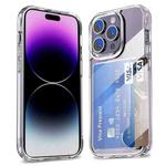 For iPhone 12 Pro Four-Corner Shockproof Transparent Phone Case with Card Slot