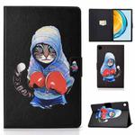 For Huawei Matepad SE 10.4 2022 Electric Pressed Colored Drawing Leather Tablet Case(Boxing Cat)