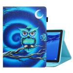 For Huawei MediaPad M5 lite Coloured Drawing Horizontal Flip Leather Case with Holder & Card Slot & Sleep / Wake-up Function(Moon Owl)