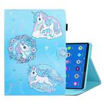 For Lenovo Tab M10 Plus TB-X606F Coloured Drawing Horizontal Flip Leather Case with Holder & Card Slot & Sleep / Wake-up Function(Unicorn)