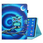 For Lenovo Tab M10 Plus TB-X606F Coloured Drawing Horizontal Flip Leather Case with Holder & Card Slot & Sleep / Wake-up Function(Moon Owl)
