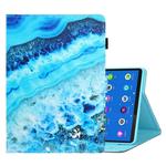 For Lenovo Tab M10 Plus TB-X606F Coloured Drawing Horizontal Flip Leather Case with Holder & Card Slot & Sleep / Wake-up Function(Blue Marble)