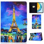 For Huawei Matepad SE 10.4 2022 Electric Pressed Colored Drawing Leather Tablet Case(Eiffel Tower)