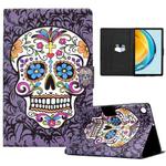 For Huawei Matepad SE 10.4 2022 Electric Pressed Colored Drawing Leather Tablet Case(Skull)