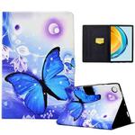 For Huawei Matepad SE 10.4 2022 Electric Pressed Colored Drawing Leather Tablet Case(Blue Butterfly)