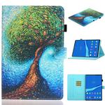 For Lenovo Tab M10 Plus TB-X606F Coloured Drawing Horizontal Flip Leather Case with Holder & Card Slot & Sleep / Wake-up Function(Abstract Tree)