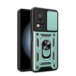 For Infinix Hot 11s NFC Sliding Camera Cover Design Phone Case(Dark Green)