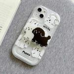 For iPhone 13 Pro Airbag Frame Puppy Pattern TPU Holder Phone Case(Transparent)