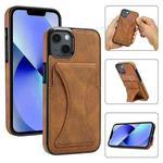 For iPhone 14 Plus Ultra-thin Shockproof Phone Protective Case with Holder(Brown)