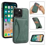 For iPhone 14 Pro Ultra-thin Shockproof Phone Protective Case with Holder(Green)