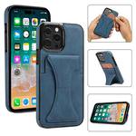 For iPhone 14 Pro Max Ultra-thin Shockproof Phone Protective Case with Holder(Blue)