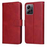 For Xiaomi Redmi Note 12 4G Global Classic Calf Texture Flip Leather Phone Case(Red)