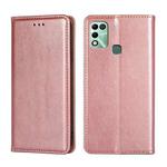 For Infinix Hot 11 Play Gloss Oil Solid Color Magnetic Leather Phone Case(Rose Gold)