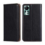 For Infinix Hot 11S NFC Gloss Oil Solid Color Magnetic Leather Phone Case(Black)