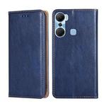For Infinix Hot 12 Pro Gloss Oil Solid Color Magnetic Leather Phone Case(Blue)