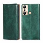 For Infinix Hot 20i Gloss Oil Solid Color Magnetic Leather Phone Case(Green)