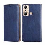 For Infinix Hot 20i Gloss Oil Solid Color Magnetic Leather Phone Case(Blue)