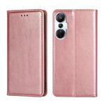 For Infinix Hot 20S Gloss Oil Solid Color Magnetic Leather Phone Case(Rose Gold)