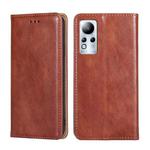 For Infinix Note 11 Gloss Oil Solid Color Magnetic Leather Phone Case(Brown)