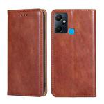 For Infinix Smart 6 plus Gloss Oil Solid Color Magnetic Leather Phone Case(Brown)