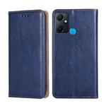 For Infinix Smart 6 plus Gloss Oil Solid Color Magnetic Leather Phone Case(Blue)