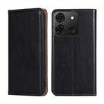 For Infinix Smart 7 Gloss Oil Solid Color Magnetic Leather Phone Case(Black)