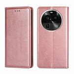 For OPPO Find X6 Pro 5G Gloss Oil Solid Color Magnetic Leather Phone Case(Rose Gold)