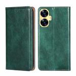 For Realme C55 4G Gloss Oil Solid Color Magnetic Leather Phone Case(Green)