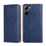 For Realme V30 5G / V30T Gloss Oil Solid Color Magnetic Leather Phone Case(Blue)