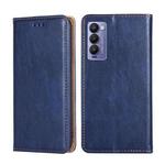 For Tecno Camon 18 / 18P Gloss Oil Solid Color Magnetic Leather Phone Case(Blue)