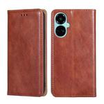 For Tecno Camon 19 / 19 Pro Gloss Oil Solid Color Magnetic Leather Phone Case(Brown)
