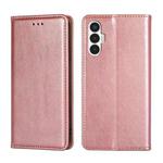 For Tecno Pova 3 Gloss Oil Solid Color Magnetic Leather Phone Case(Rose Gold)