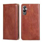 For Tecno Pova 4 Gloss Oil Solid Color Magnetic Leather Phone Case(Brown)