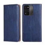 For Tecno Spark 8C Gloss Oil Solid Color Magnetic Leather Phone Case(Blue)