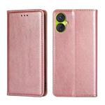 For Tecno Spark 9 Pro Gloss Oil Solid Color Magnetic Leather Phone Case(Rose Gold)