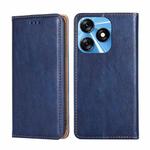 For Tecno Spark 10 4G Gloss Oil Solid Color Magnetic Leather Phone Case(Blue)