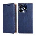 For Tecno Spark 10 Pro Gloss Oil Solid Color Magnetic Leather Phone Case(Blue)