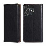 For Tecno Spark 10C Gloss Oil Solid Color Magnetic Leather Phone Case(Black)