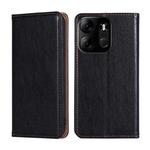 For Tecno Spark GO 2023 Gloss Oil Solid Color Magnetic Leather Phone Case(Black)