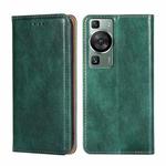 For Huawei P60 / P60 Pro Gloss Oil Solid Color Magnetic Leather Phone Case(Green)