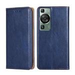 For Huawei P60 / P60 Pro Gloss Oil Solid Color Magnetic Leather Phone Case(Blue)