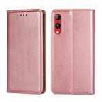 For Rakuten Hand 4G Gloss Oil Solid Color Magnetic Leather Phone Case(Rose Gold)