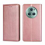 For Honor Magic5 Pro Gloss Oil Solid Color Magnetic Leather Phone Case(Rose Gold)