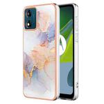 For Motorola Moto E13 Electroplating IMD TPU Phone Case(White Marble)