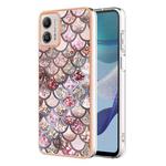 For Motorola Moto G53 Electroplating IMD TPU Phone Case(Pink Scales)