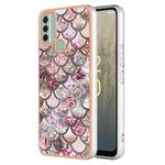For Nokia C31 Electroplating IMD TPU Phone Case(Pink Scales)