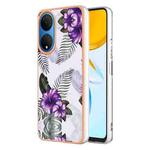 For Honor X7 Electroplating IMD TPU Phone Case(Purple Flower)