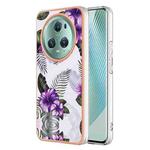 For Honor X9a/Magic5 Lite Electroplating IMD TPU Phone Case(Purple Flower)