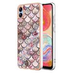 For Samsung Galaxy A04e Electroplating IMD TPU Phone Case(Pink Scales)