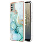 For Nokia C31 Electroplating Marble Dual-side IMD Phone Case(Green 003)